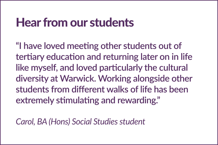 BA social studies student Carol's quote
