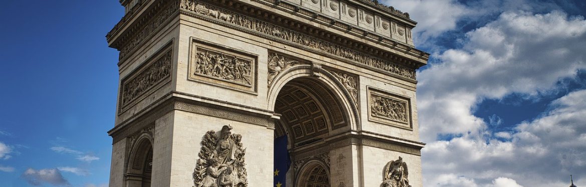 a portrait of the Paris landmark architecture the Arc de Triomphe de l'Étoile