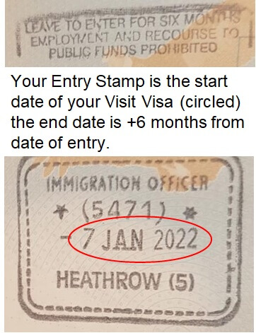 Sample image of a Visit visa for non-visa nationals