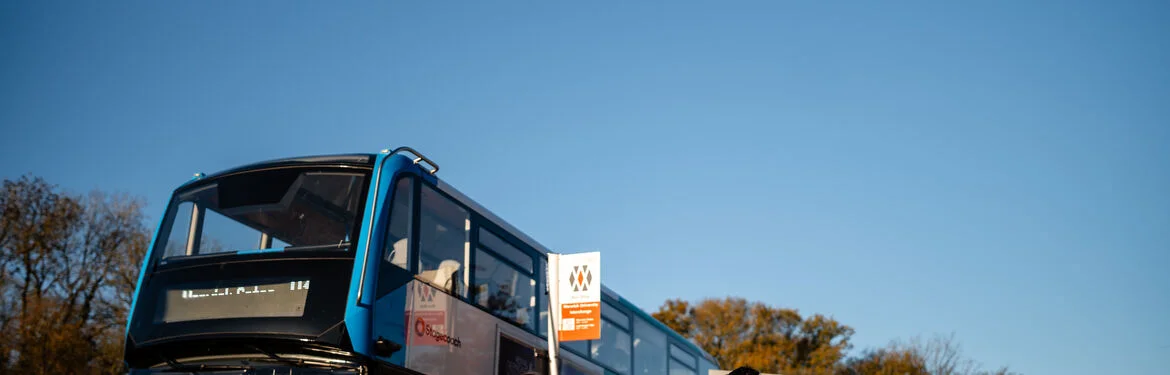Bus stop on campus