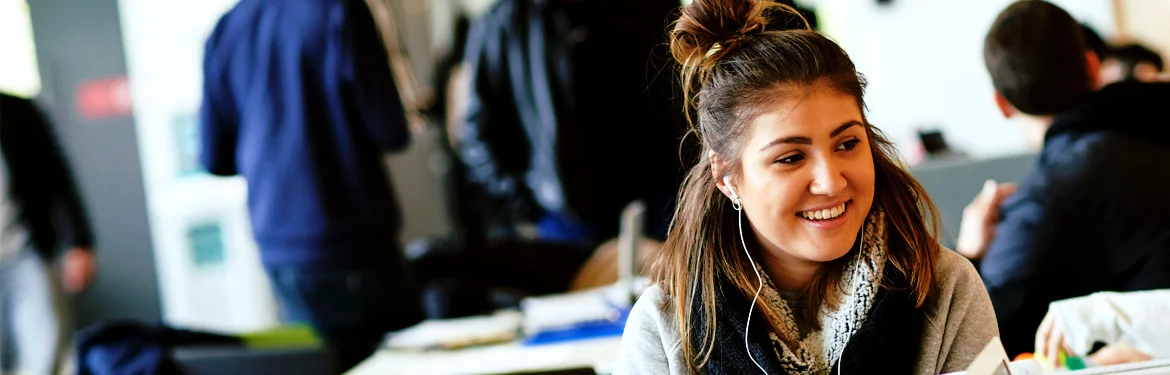 A student in a university learning environment.