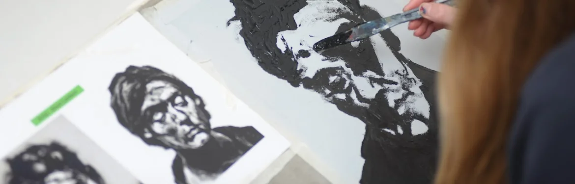A student painting