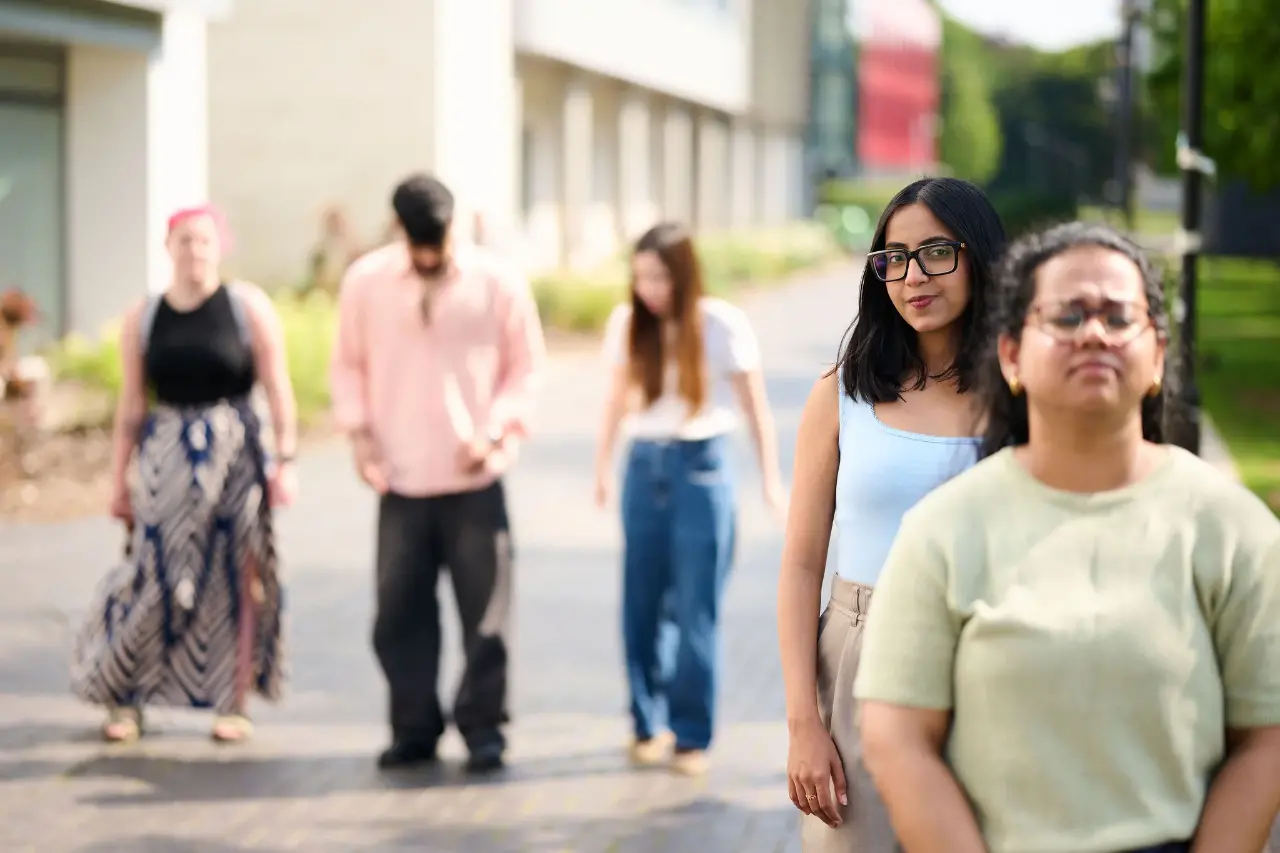 A group of students on campus.
