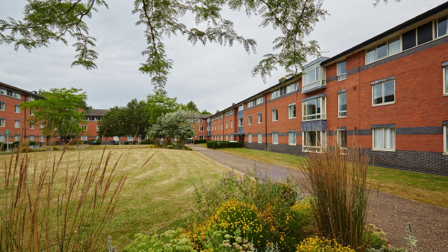 Example of warwick accommodation university halls presented around a large green garden