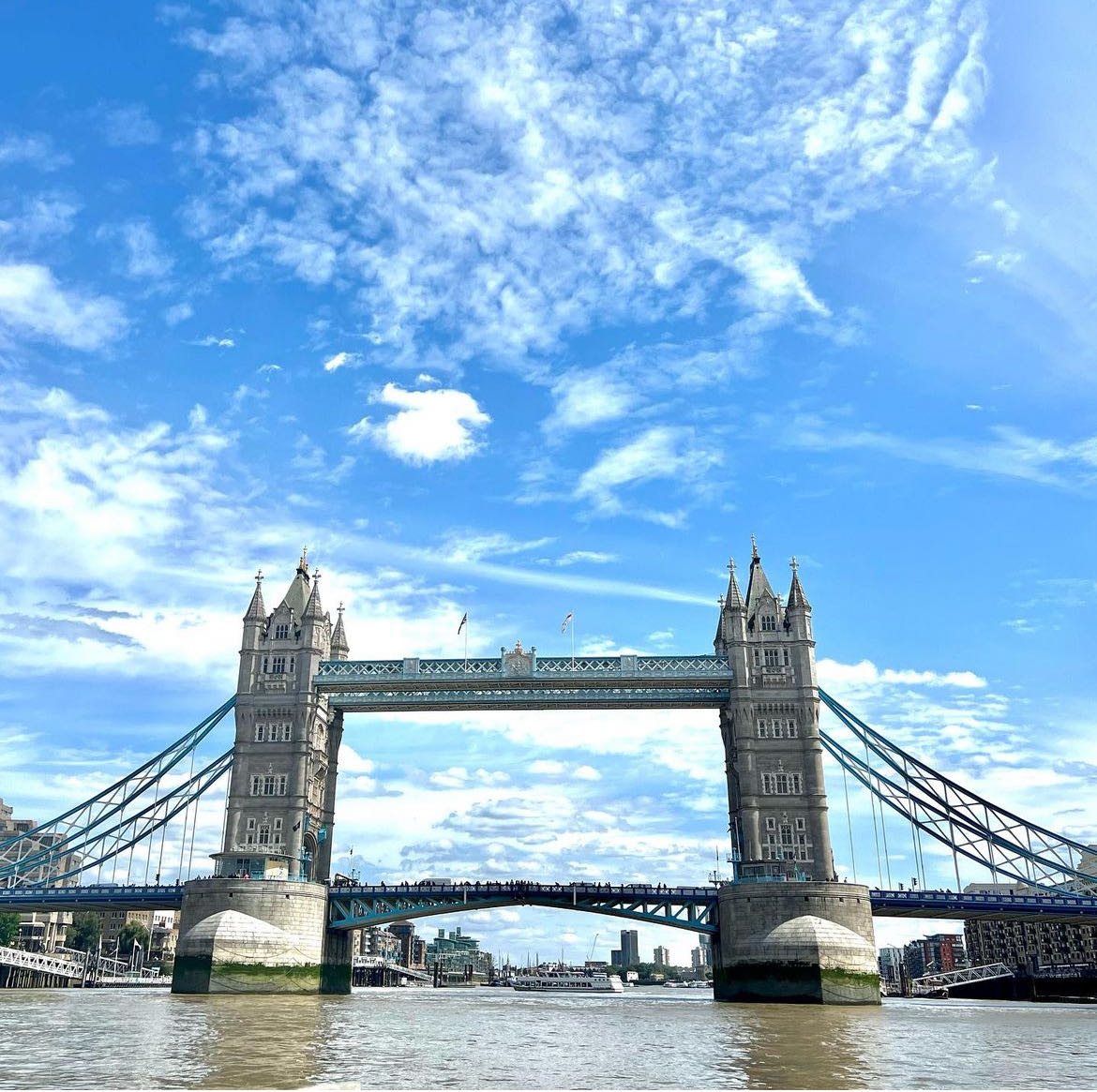 Tower bridge in London in the sunshine