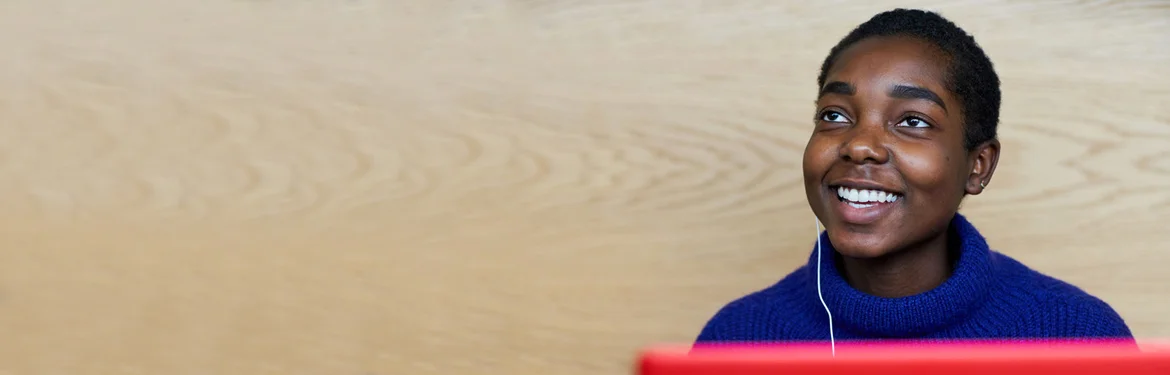 A student listening with interest