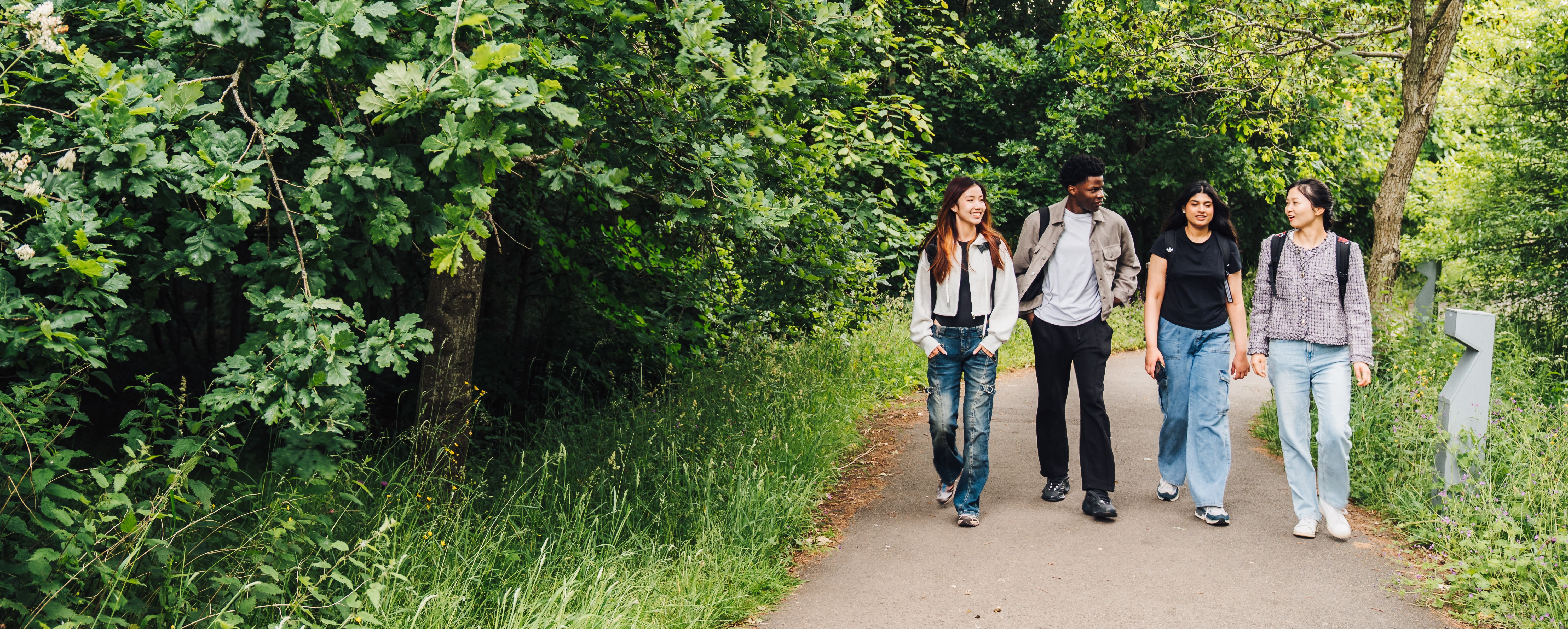 student walking