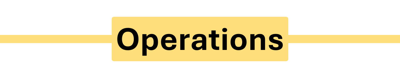 Yellow banner with 'Operations' text
