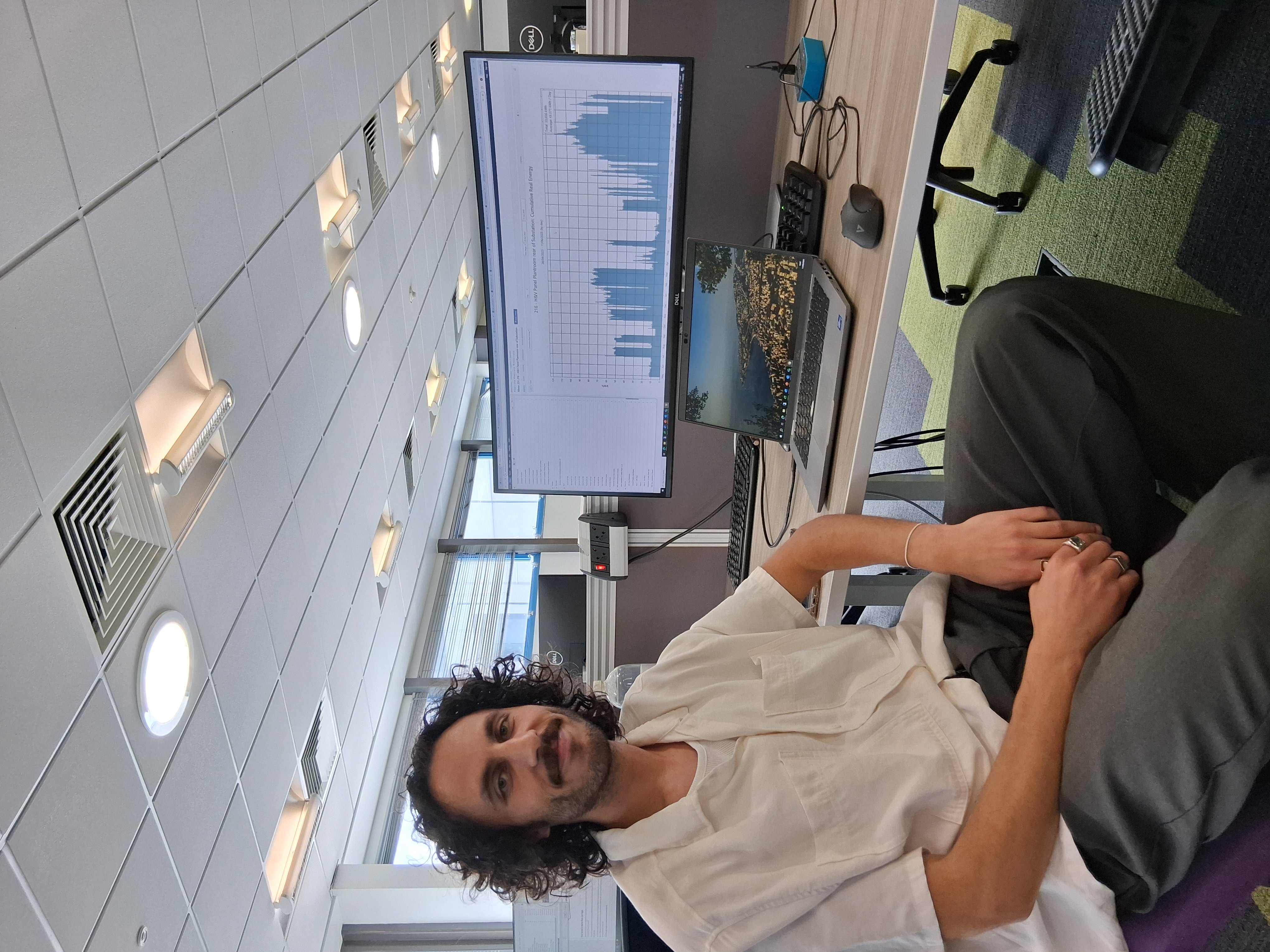 The Energy and Sustainability technician sitting in Argent court