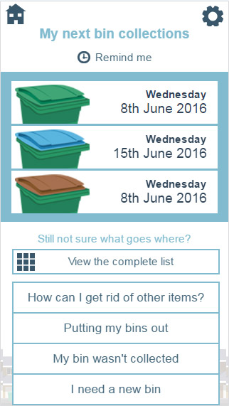 Screenshot of the app