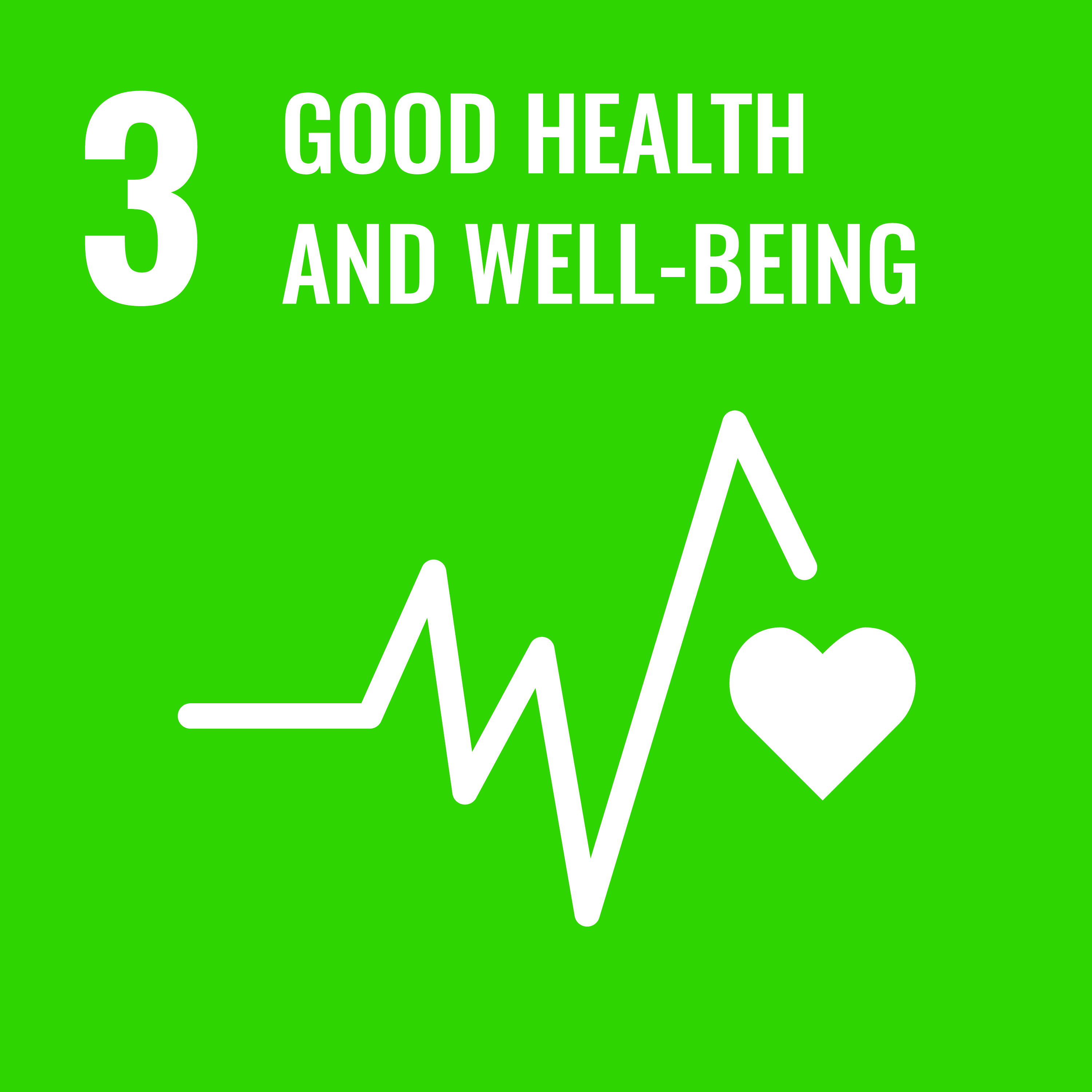 Icon 3, Good Health and Well-being - Sustainable Development Goals