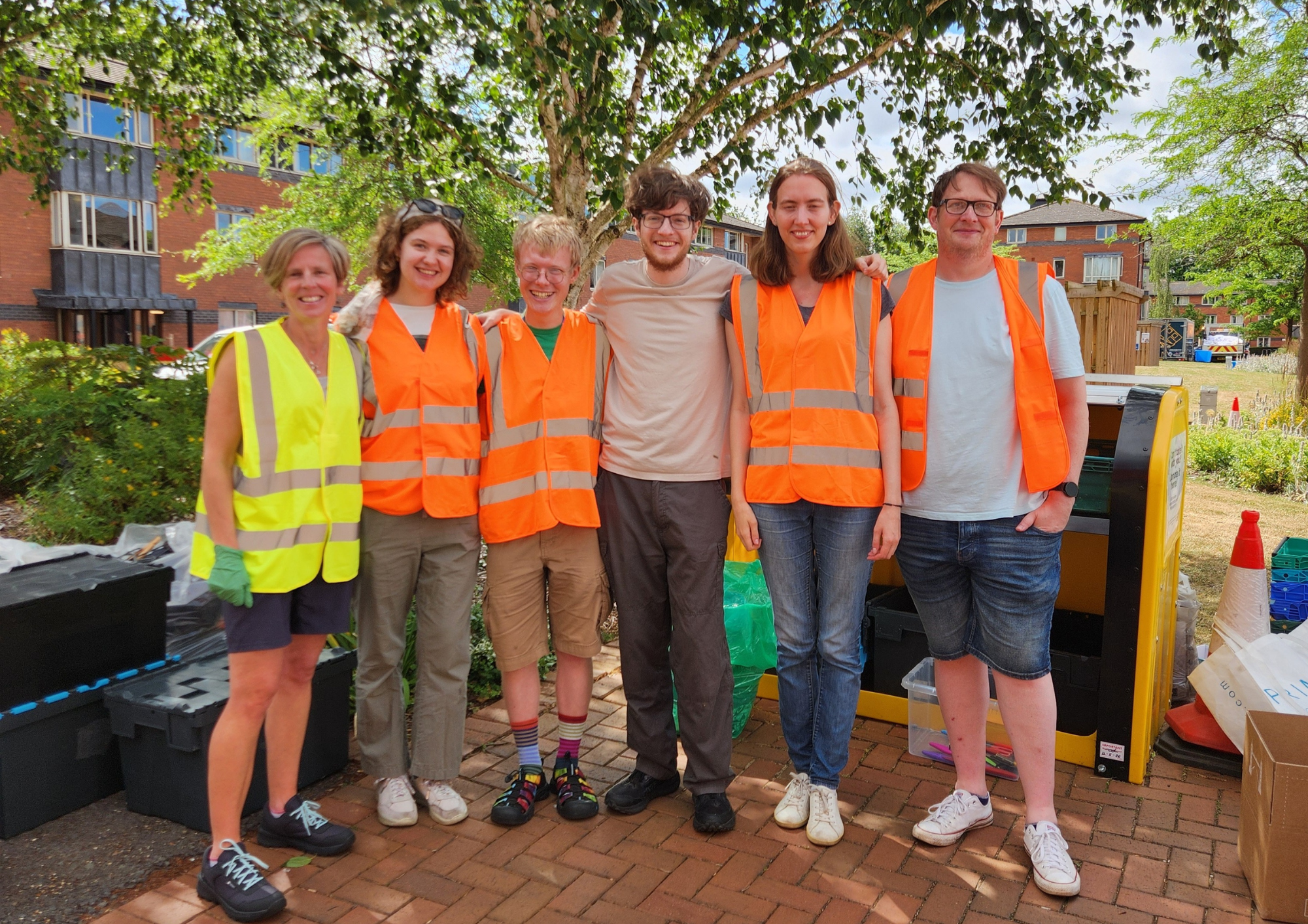 Six volunteers on Move Out Day 28 June 2025