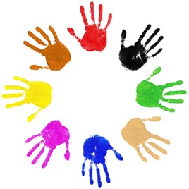 Colourful handprints