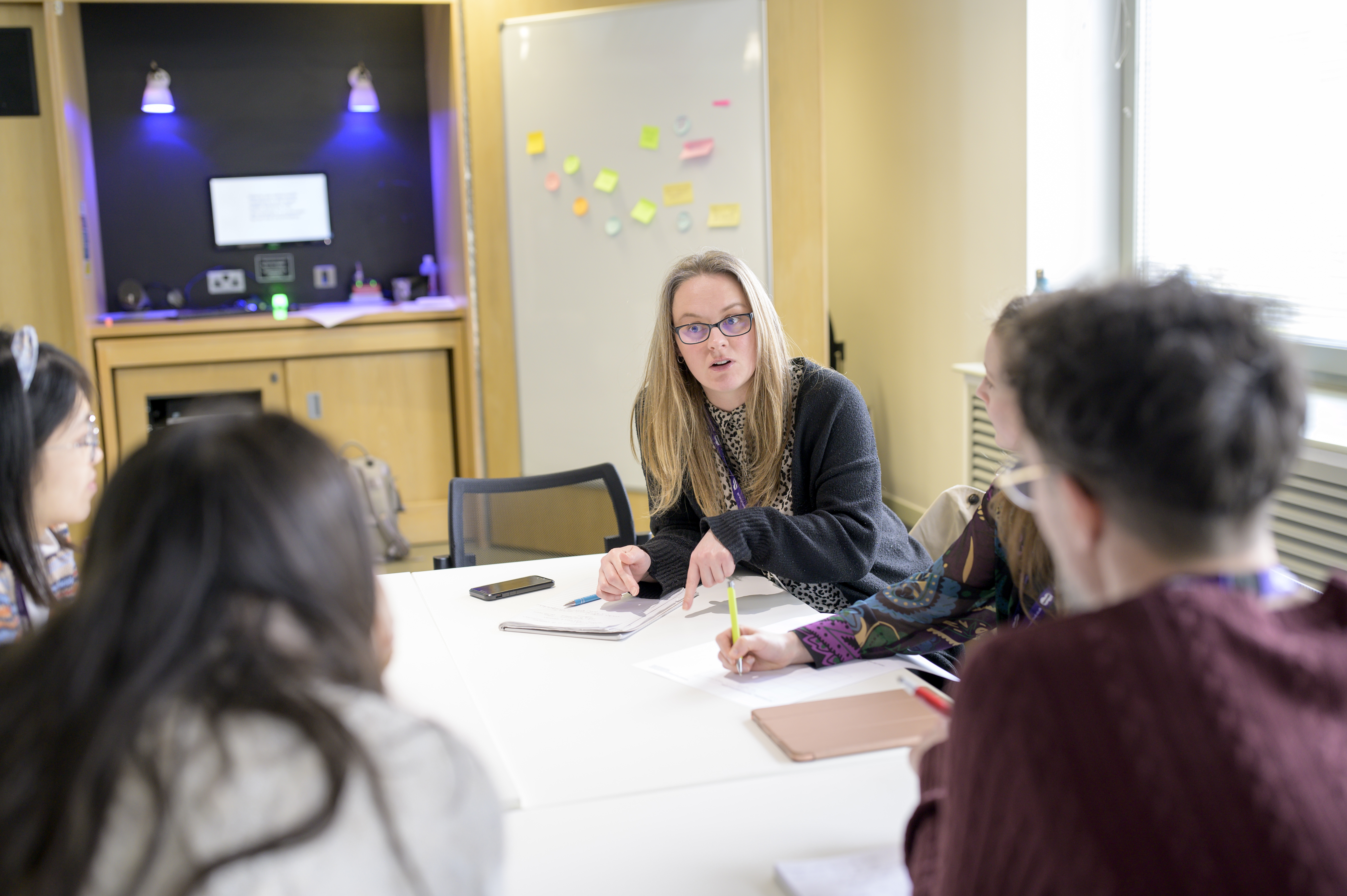 Someone gestures as they talk.
