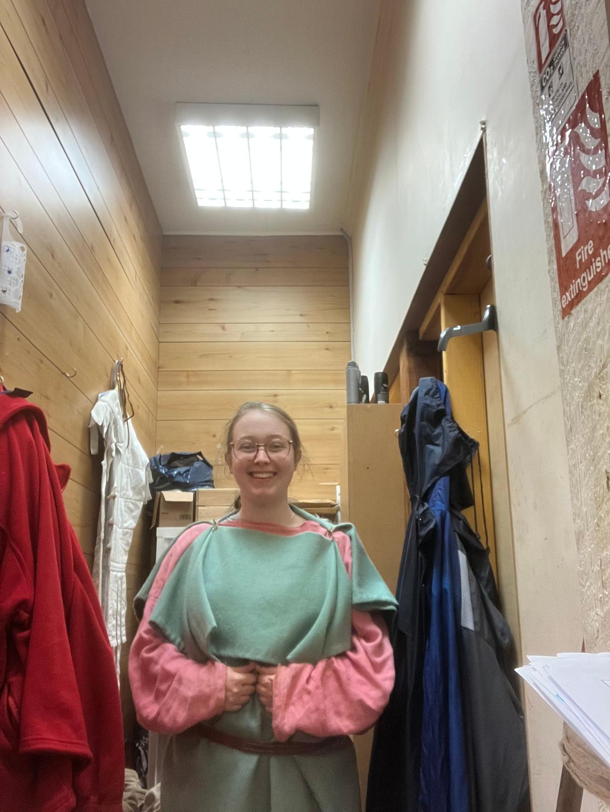 Neve dressed up as a Roman Lady 