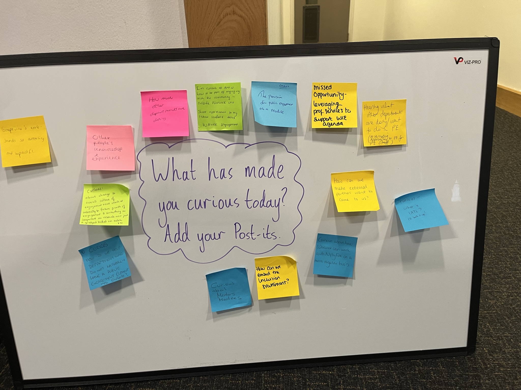 Post its on a board - transcribed below