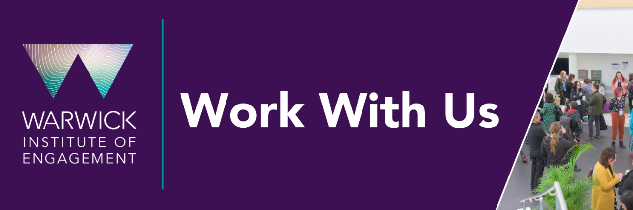 Banner that reads 'Work with Us'