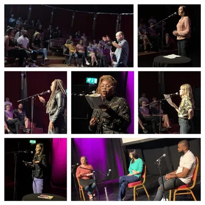 Poets performing at Slam in the City