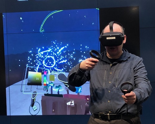 Robert using a VR headset