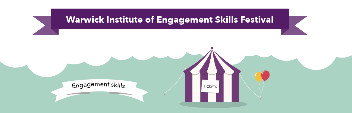 banner showing a purple circus tent. Text reads Engagement Skills