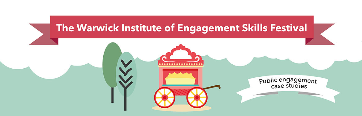 Rolling festival food cart with the label Public engagement case studies