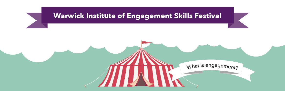 What is Engagement Banner over a circus tent
